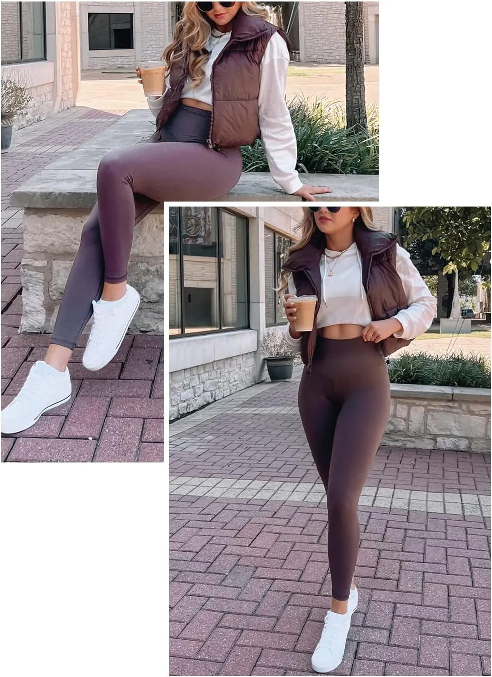 Athlisan Womens Cropped Puffer Vest Zip Up Stand Collar Sleeveless Padded Crop Vests