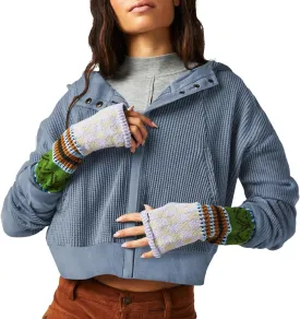 AZUKI Womens Hooded Long Sleeve Fit Activewear - Casual And Stylish Zip-Up Sweatshirt With Waffle Grid Fabric