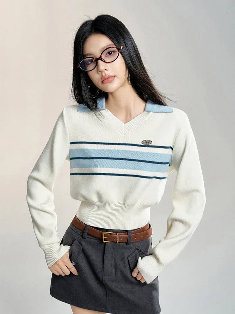 Black & Gray High Waist A-line Woolen Skirt