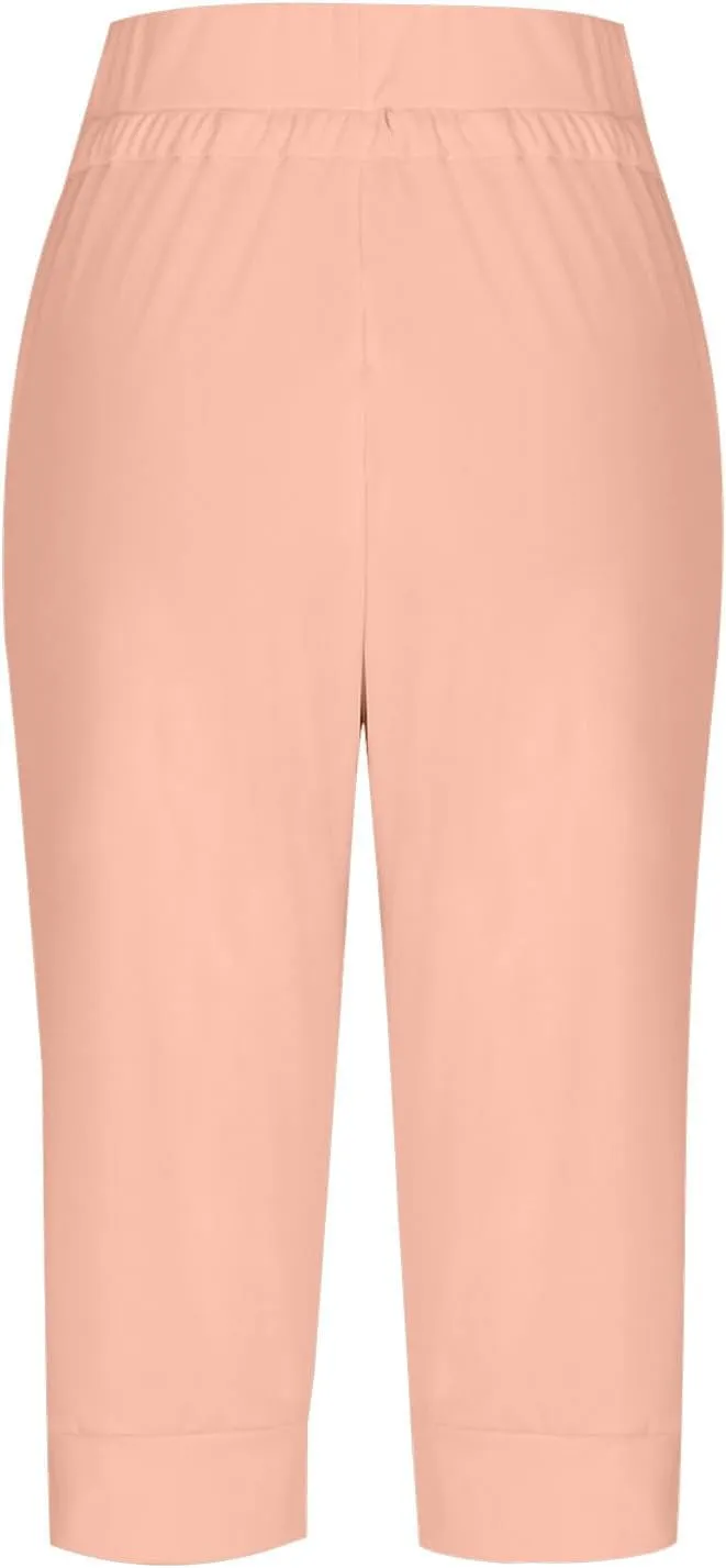 Capri Pants for Women Dressy Casual Capris Sweatpants Drawstring Elastic Waist Joggers Casual Workout Outfits 2025