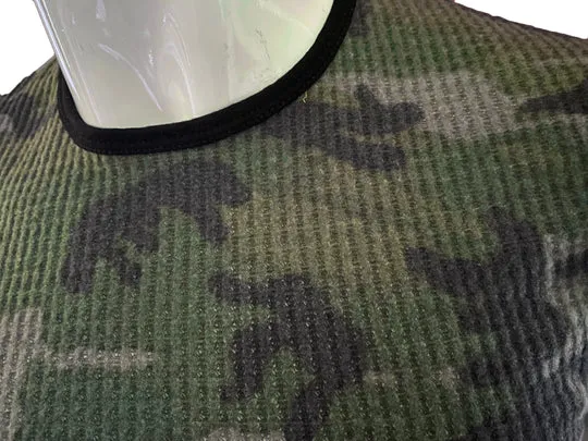 Crop Tank - Camo textured cotton.