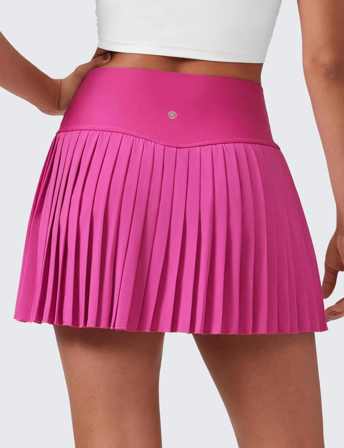 CRZ YOGA Women's High Waisted Pleated Tennis Skirts with Pockets Tummy Control Casual Liner A Line Workout Golf Skorts