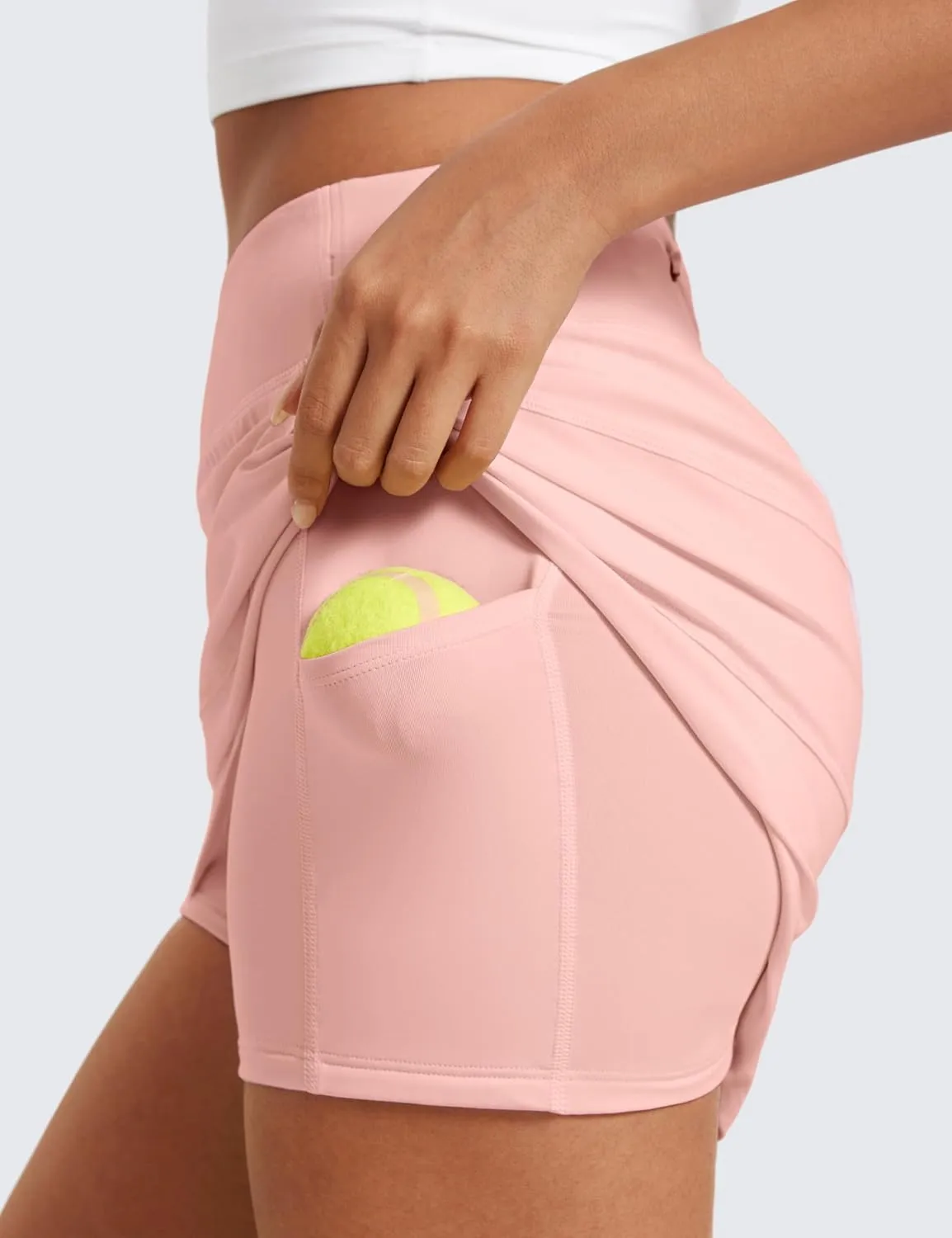 CRZ YOGA Womens High Waisted Tennis Skirts with 3 Pockets Golf A Line Lightweight Cute Athletic Casual Skorts