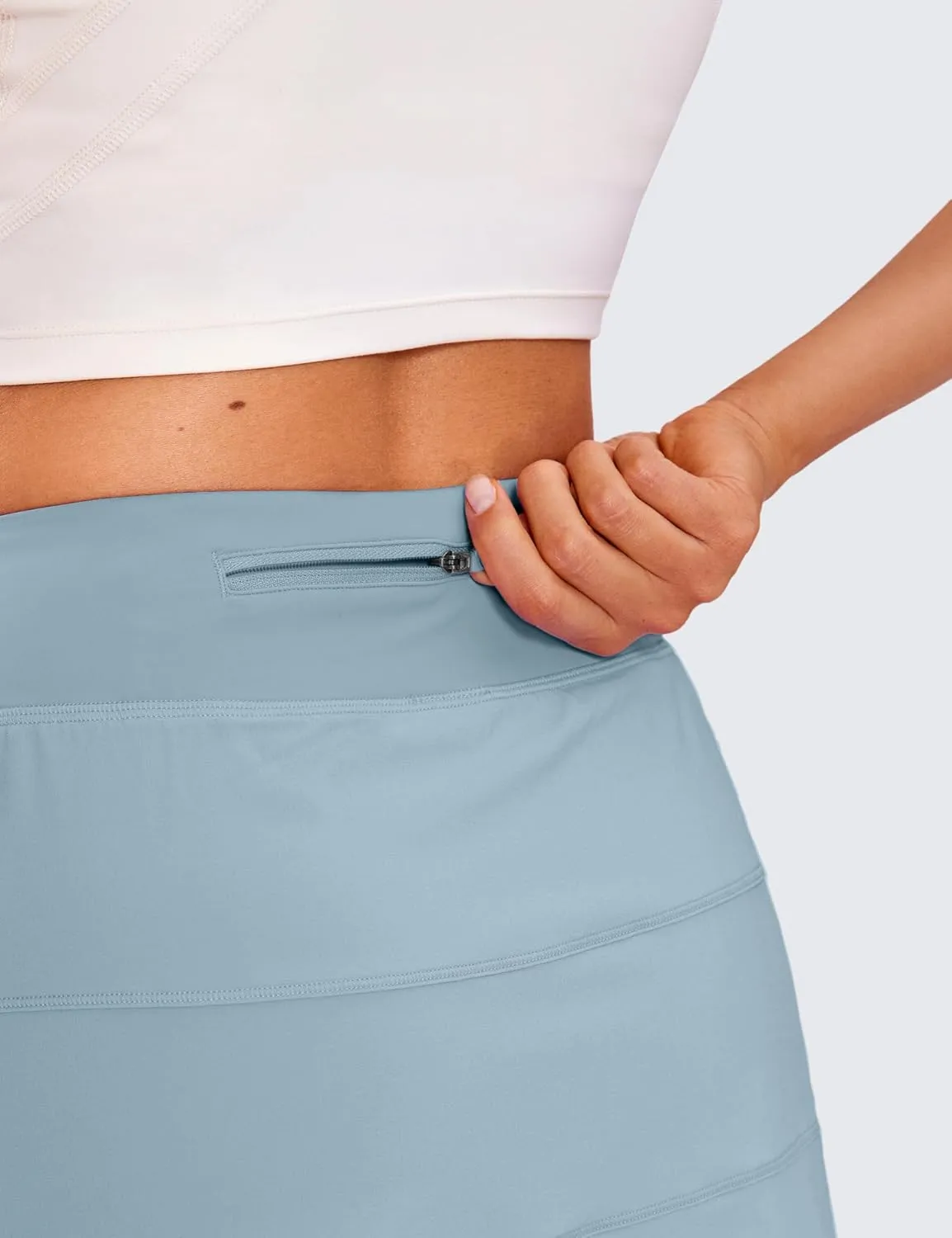 CRZ YOGA Womens High Waisted Tennis Skirts with 3 Pockets Golf A Line Lightweight Cute Athletic Casual Skorts