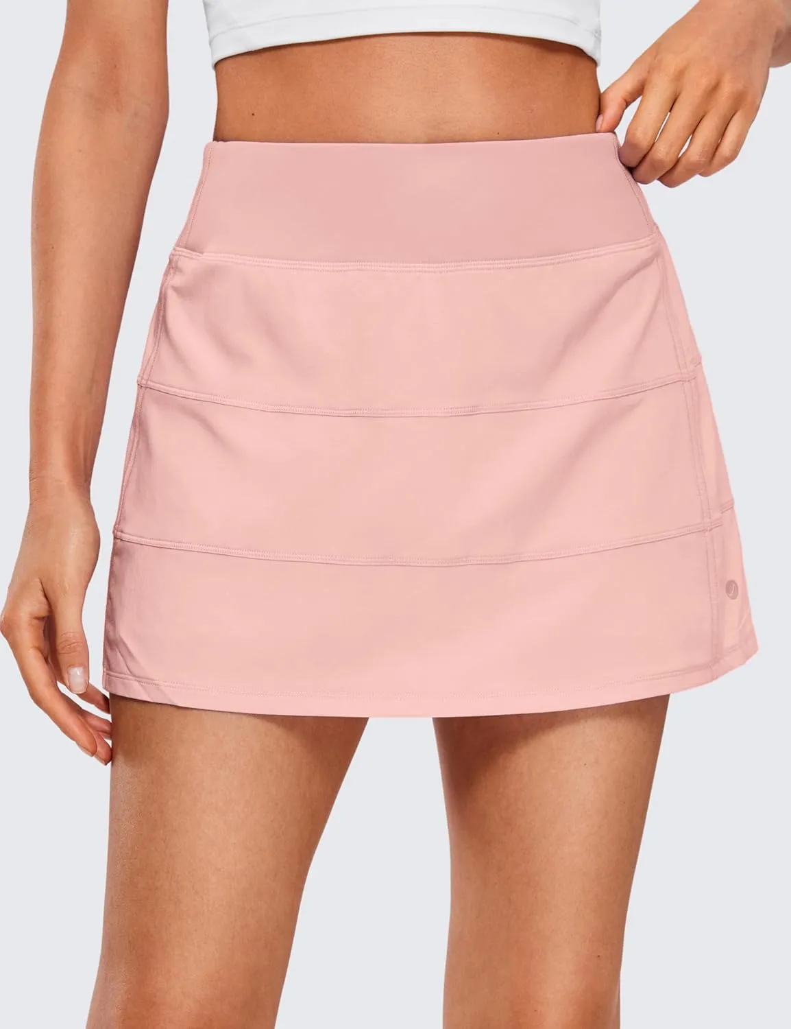 CRZ YOGA Womens High Waisted Tennis Skirts with 3 Pockets Golf A Line Lightweight Cute Athletic Casual Skorts