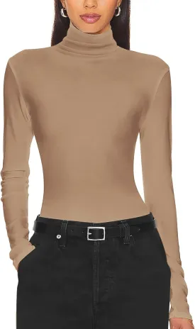 Ekouaer Women's Turtleneck Long Sleeve Shirts Slim Fit Thermal Underwear Tops Lightweight Pullover Tees