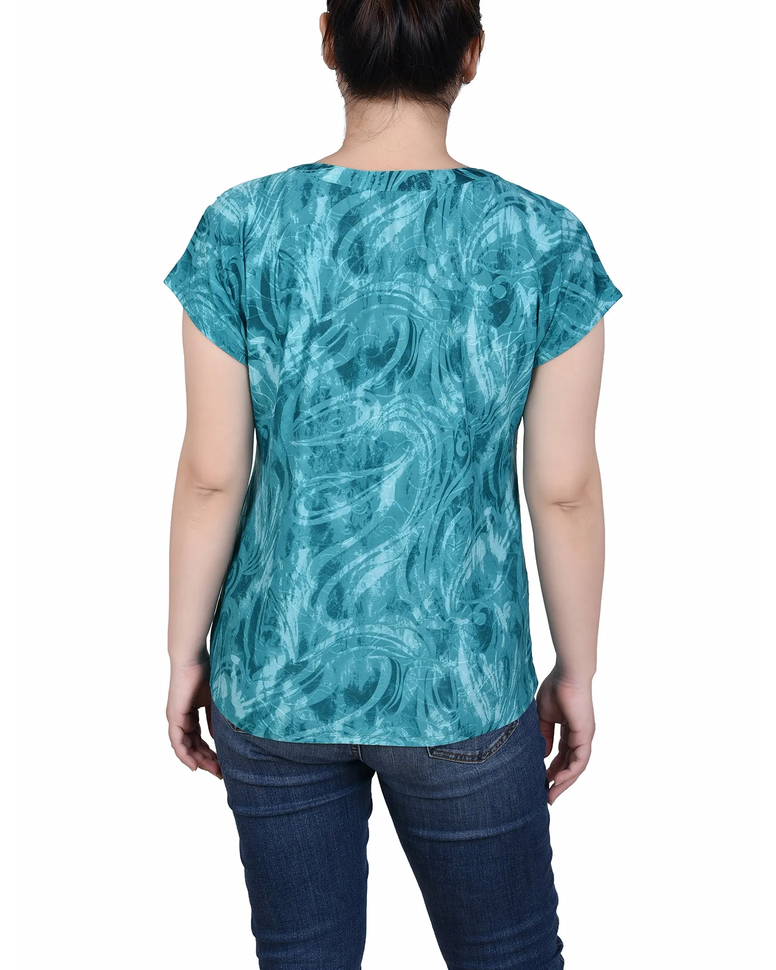 Extended Sleeve Top With Grommets