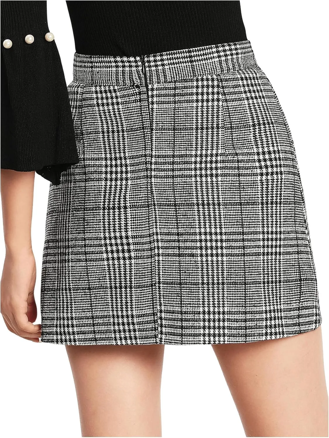 Floerns Women's Plaid High Waist Bodycon Mini Skirt