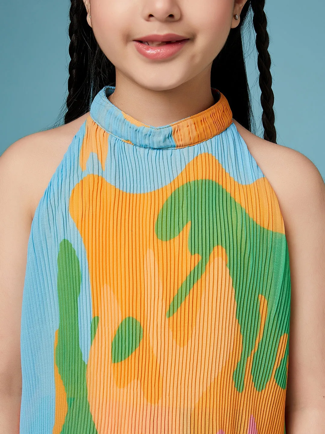 Girls Tie And Dye Georgette A-Line Dress