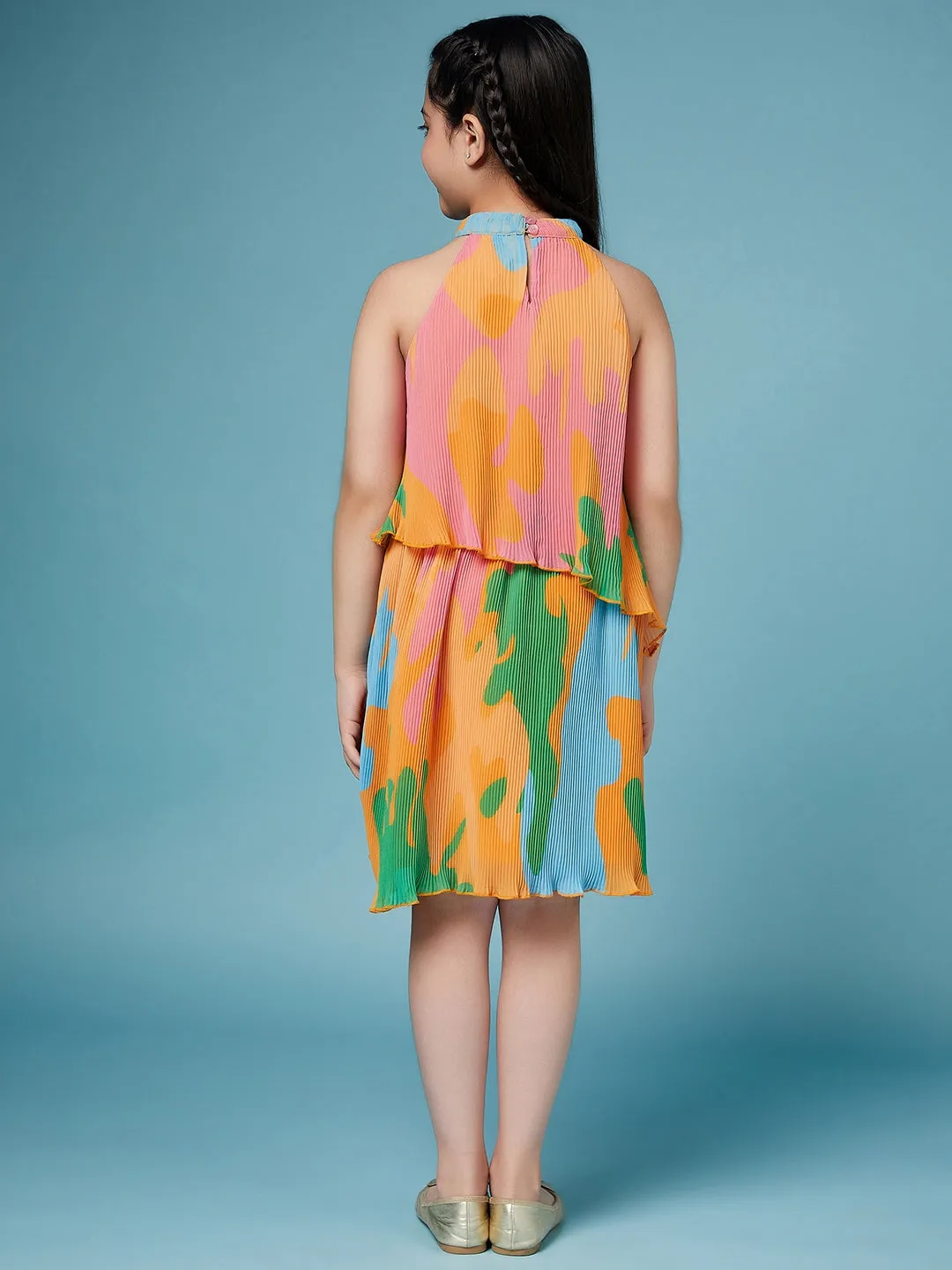 Girls Tie And Dye Georgette A-Line Dress