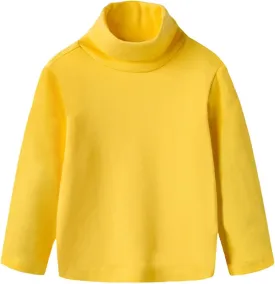 Girls Turtleneck Long Sleeve Shirt, Boys Girls Cotton Pullover Turtle Neck Top, Base Layer Tees