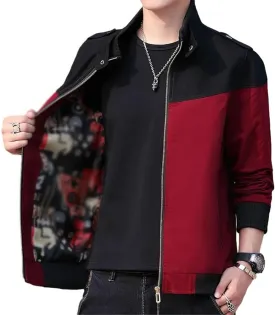 GYori Men's Spring Autumn Bomber Jacket Patchwork Casual Windbreaker Jacket Coat Tactical Military Jacket