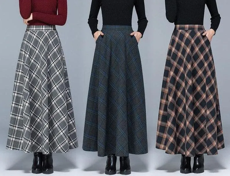 High Waist A-Line Maxi Skirt