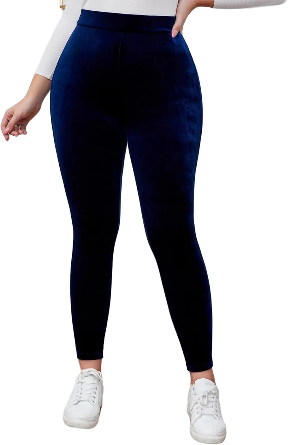 Kedera Women's High Waist Velvet Elastic Leggings Velvet Warm Yoga Pants Buttery Soft Velour Leggings