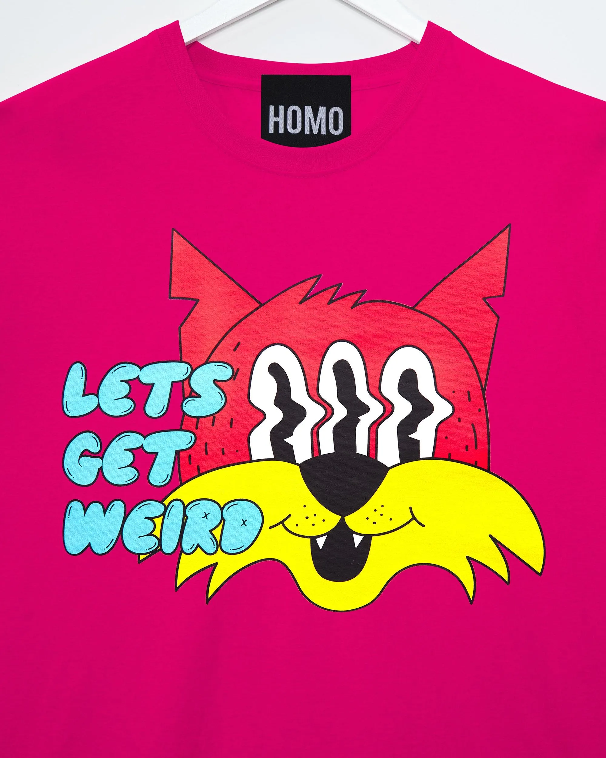 Lets get weird - fuchsia tshirt crop /crop top