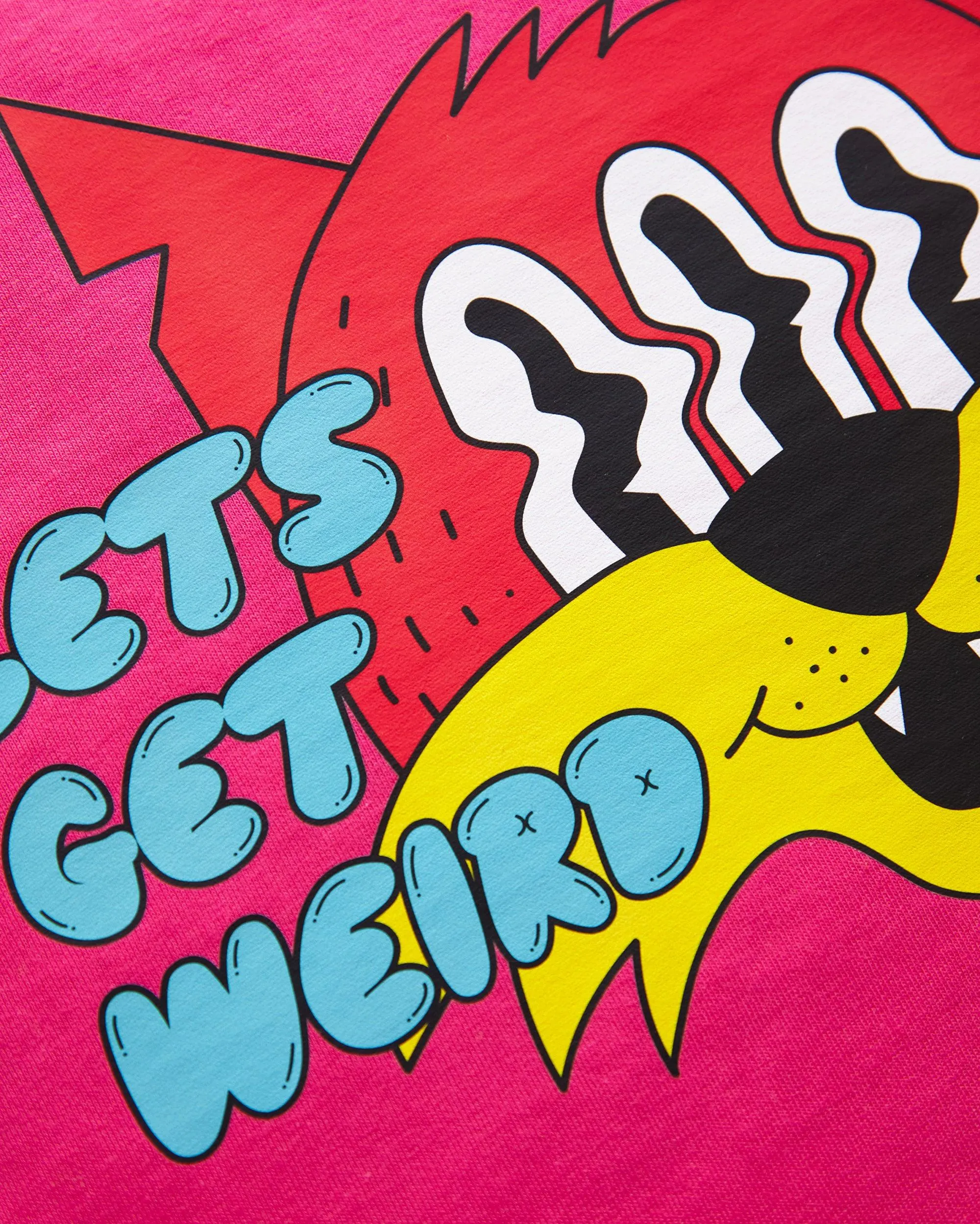 Lets get weird - fuchsia tshirt crop /crop top