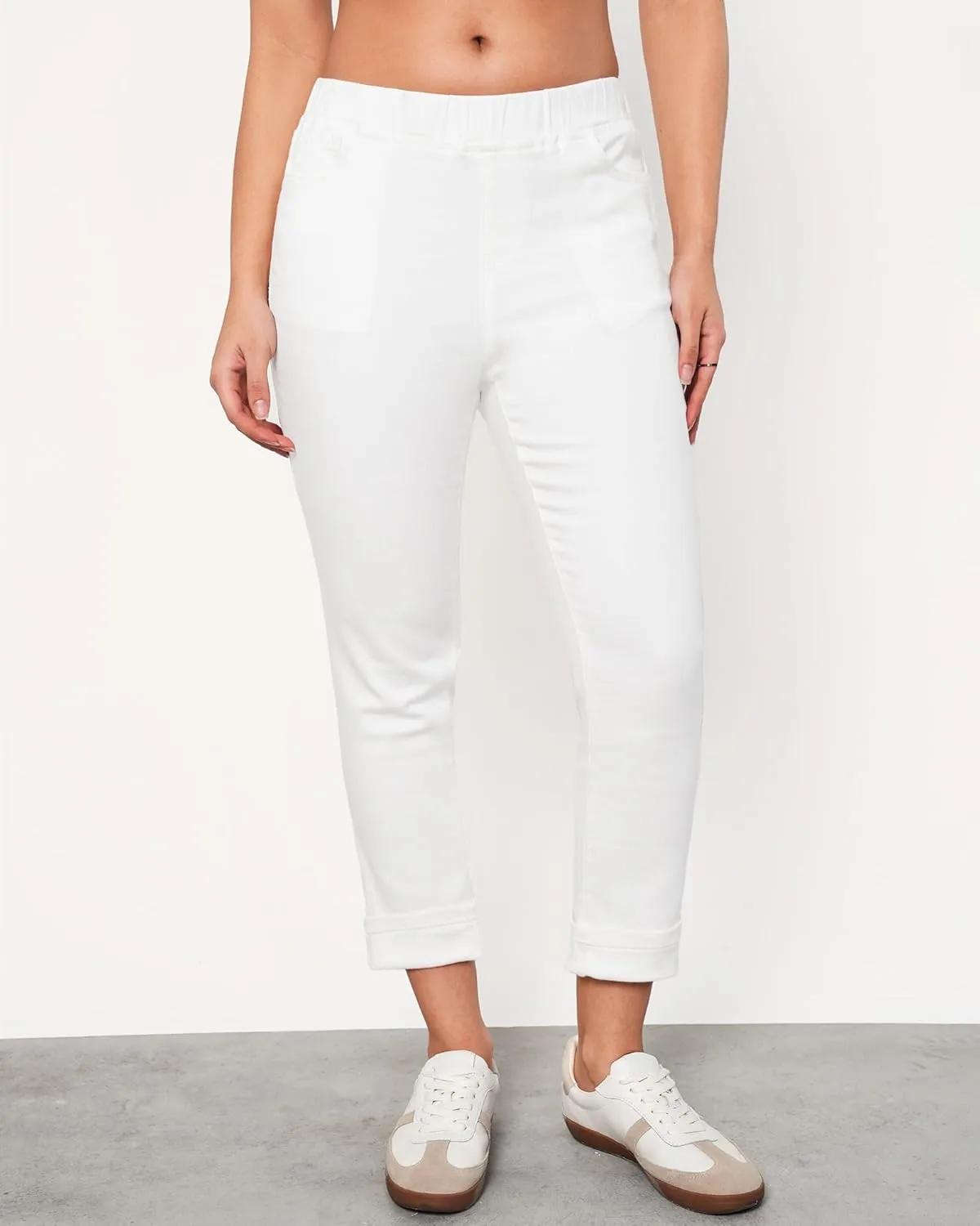 LookbookStore Capri Jeans for Women High Waisted Pull On Elastic Wasit Stretchy Denim Capris Jeggings Summer Jeans Pants