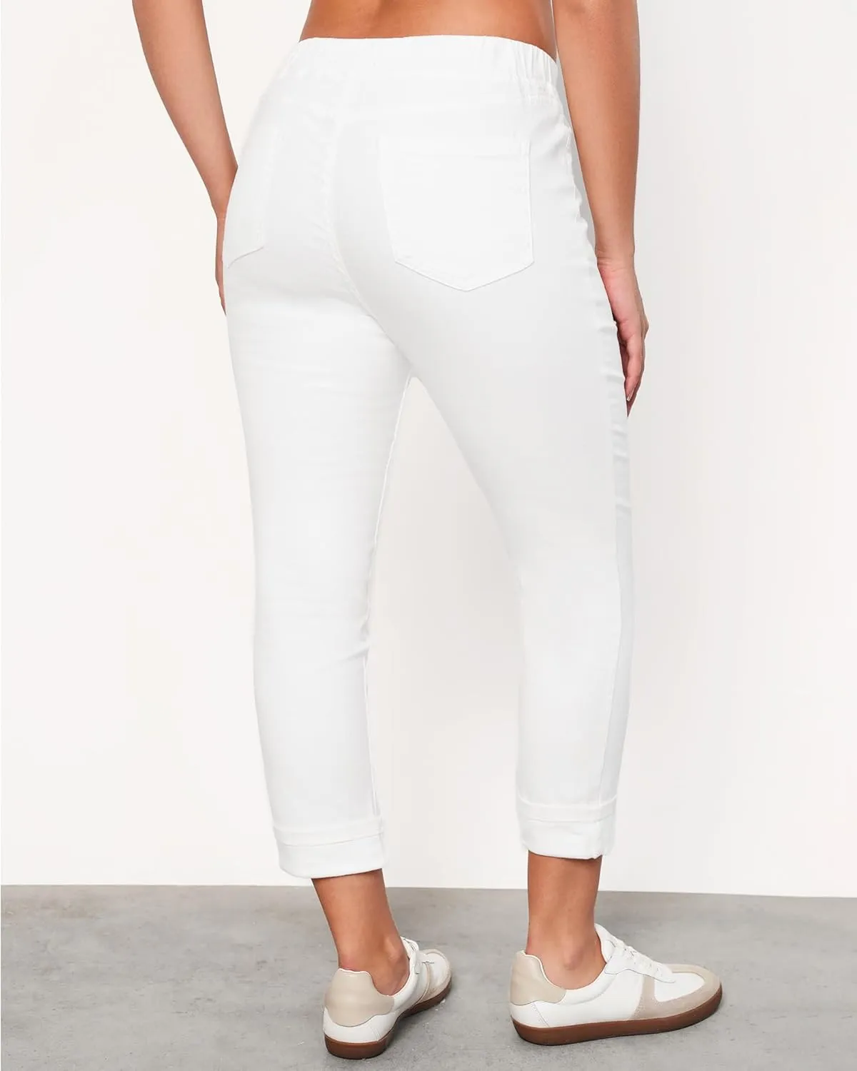 LookbookStore Capri Jeans for Women High Waisted Pull On Elastic Wasit Stretchy Denim Capris Jeggings Summer Jeans Pants