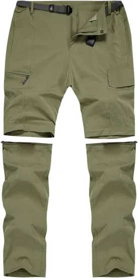 MANSDOUR Men's Hiking Pants Convertible Quick Dry Lightweight Zip-Off Outdoor Travel Camping Fishing Pants