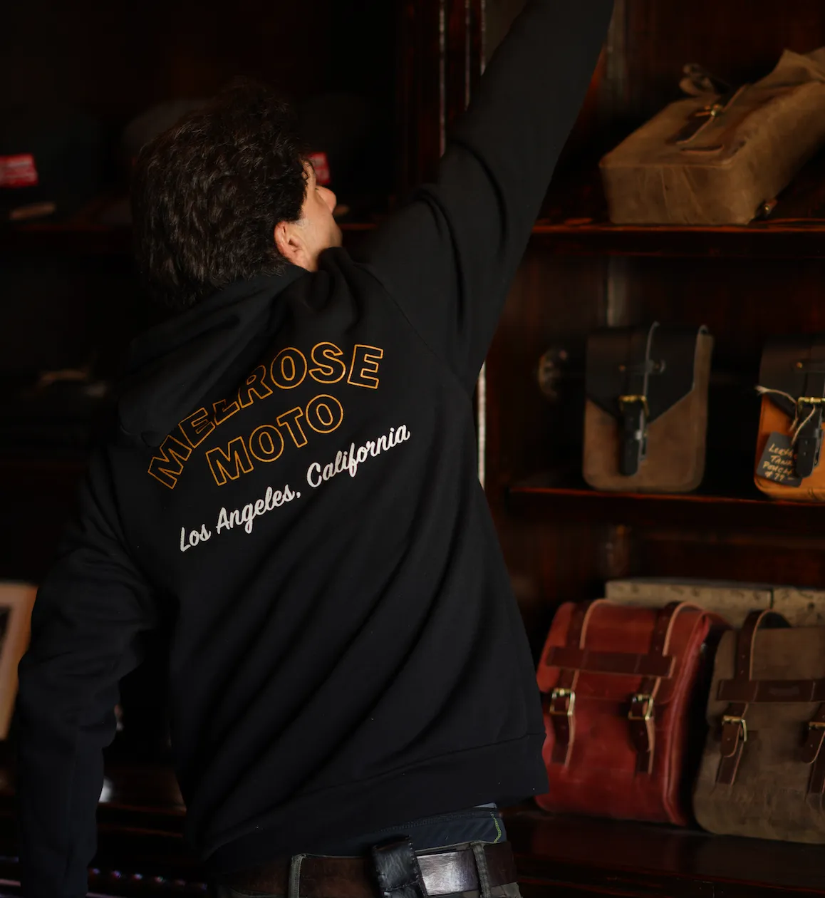 Melrose Moto Unisex Hoodie in Black