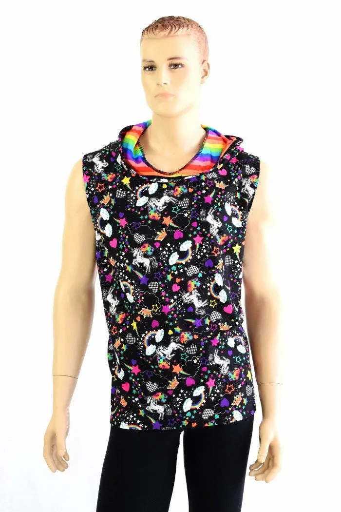 Mens Unicorns & Rainbows Dragon Hoodie