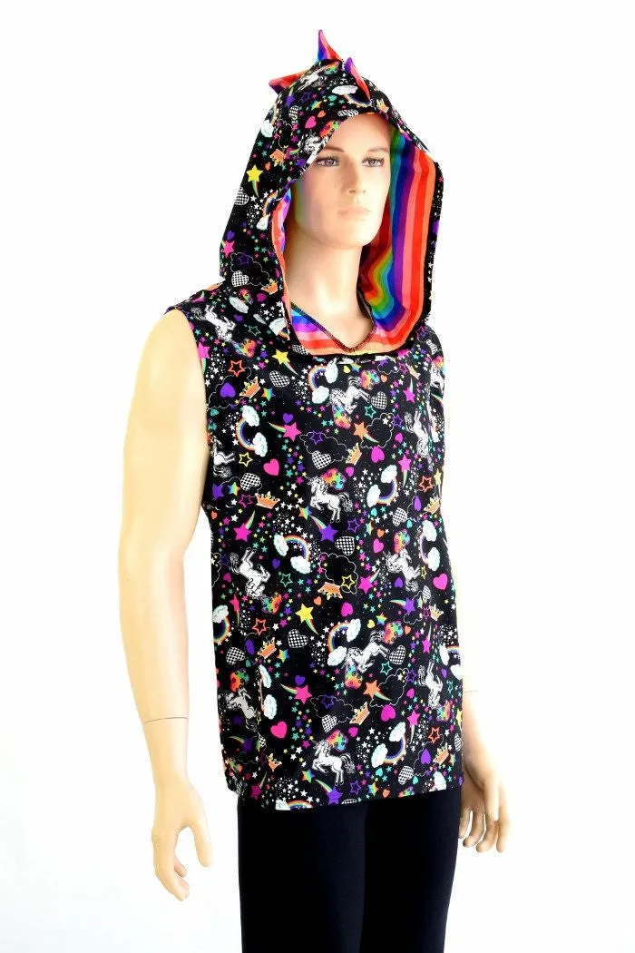 Mens Unicorns & Rainbows Dragon Hoodie