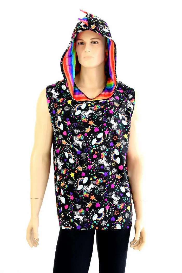 Mens Unicorns & Rainbows Dragon Hoodie