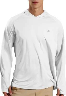 Men's UPF 50  Long Sleeve Sun Shirts UV Protection Hoodie Rash Guard Hiking Fishing Swim T Shirt