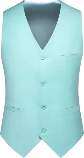 MOGU Mens Waist coat Casual Suit Vest 28 Plain Colors for Prom Wedding Business