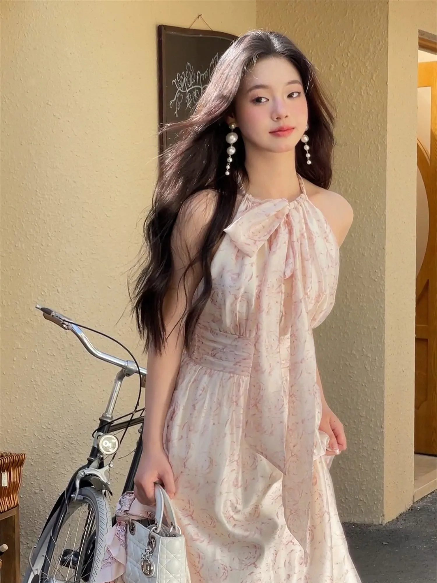 [Mummy Cat] Rose Mist Floral Short Dress