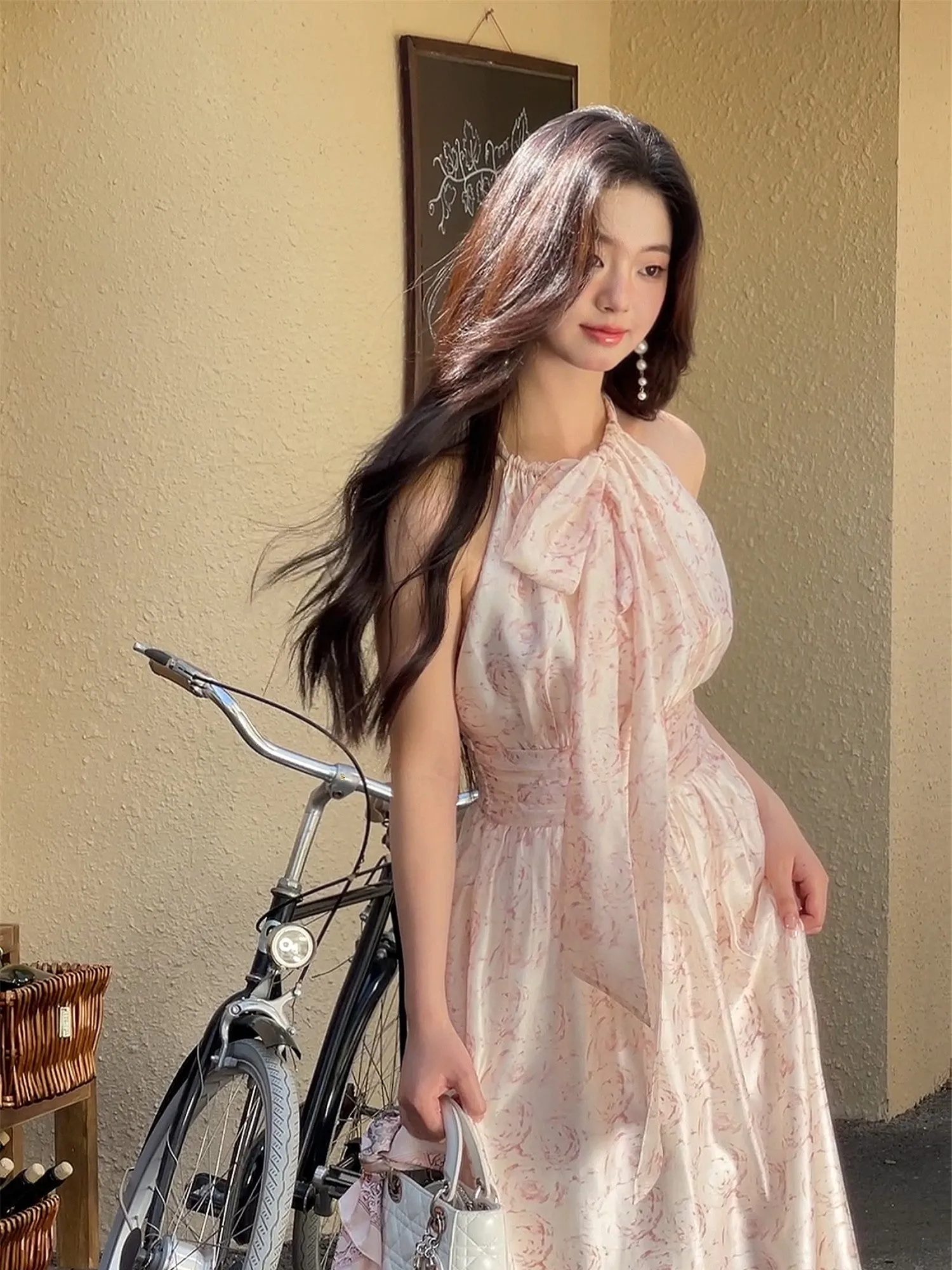 [Mummy Cat] Rose Mist Floral Short Dress