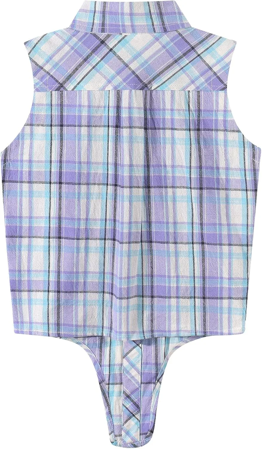Noomelfish Girls Plaid Sleeveless Button Down Shirt Tie Knot Blouse Tank Tops (5-12 Years)