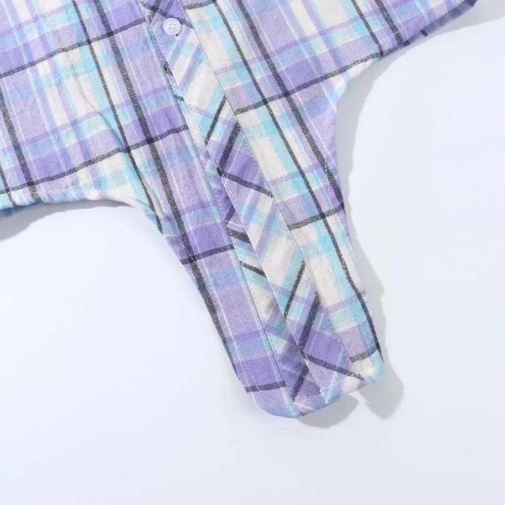 Noomelfish Girls Plaid Sleeveless Button Down Shirt Tie Knot Blouse Tank Tops (5-12 Years)