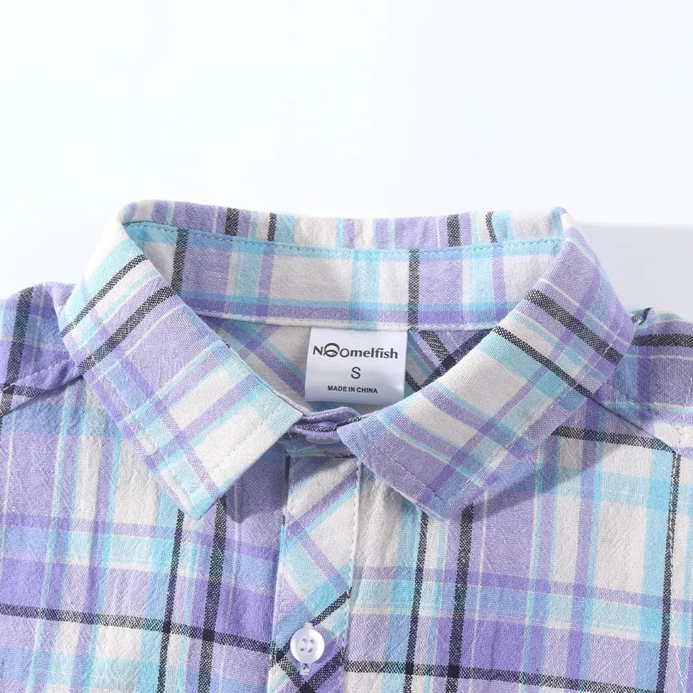 Noomelfish Girls Plaid Sleeveless Button Down Shirt Tie Knot Blouse Tank Tops (5-12 Years)
