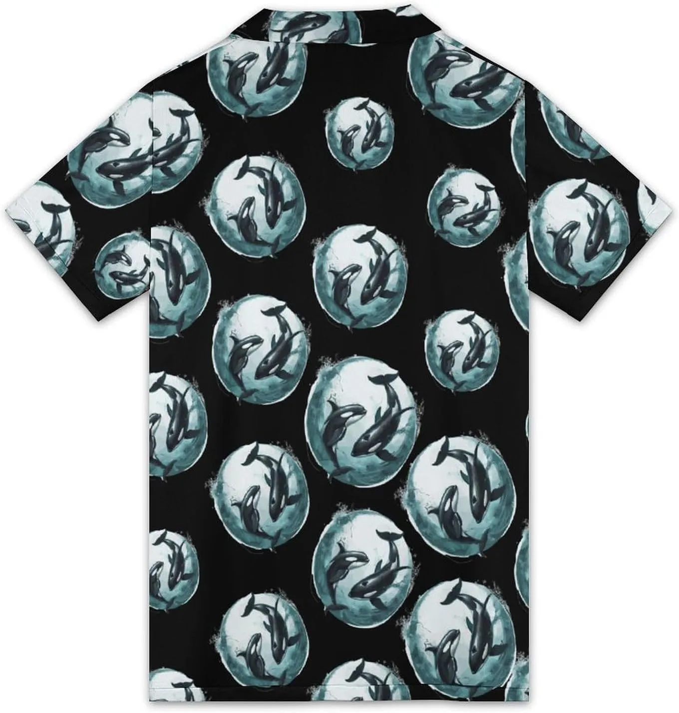 Orca Whale Mens Polo Shirts Short Sleeve Mesh Gym T-Shirt Summer Tee Top