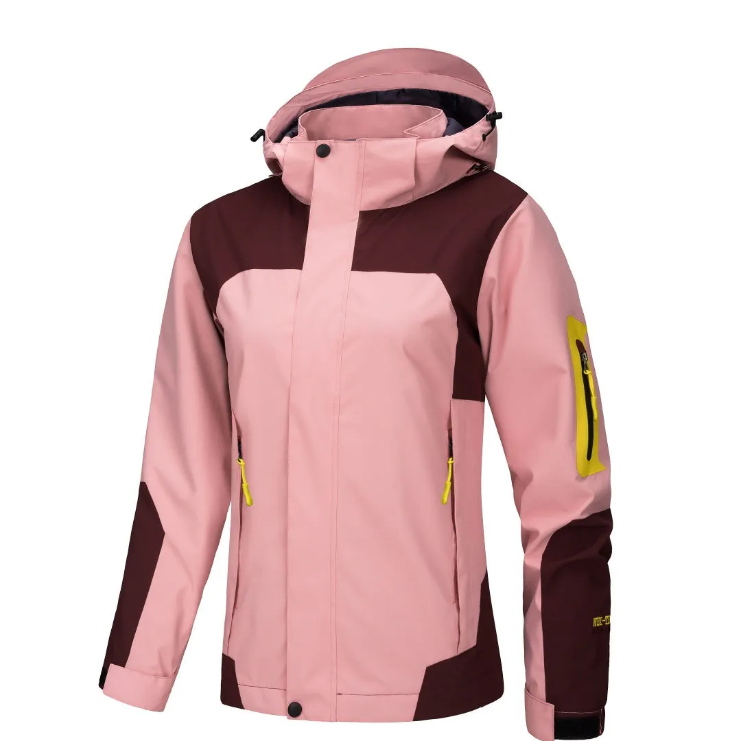 OUTDOOR DESTACHABLE HOODED WATERROOF HARDSHELL JACKET