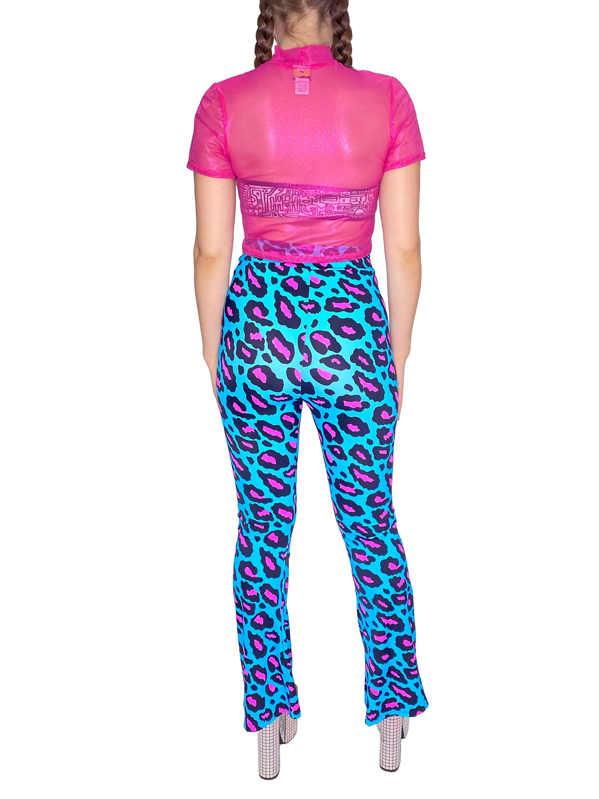 Pink Mesh Crop Top (Large)