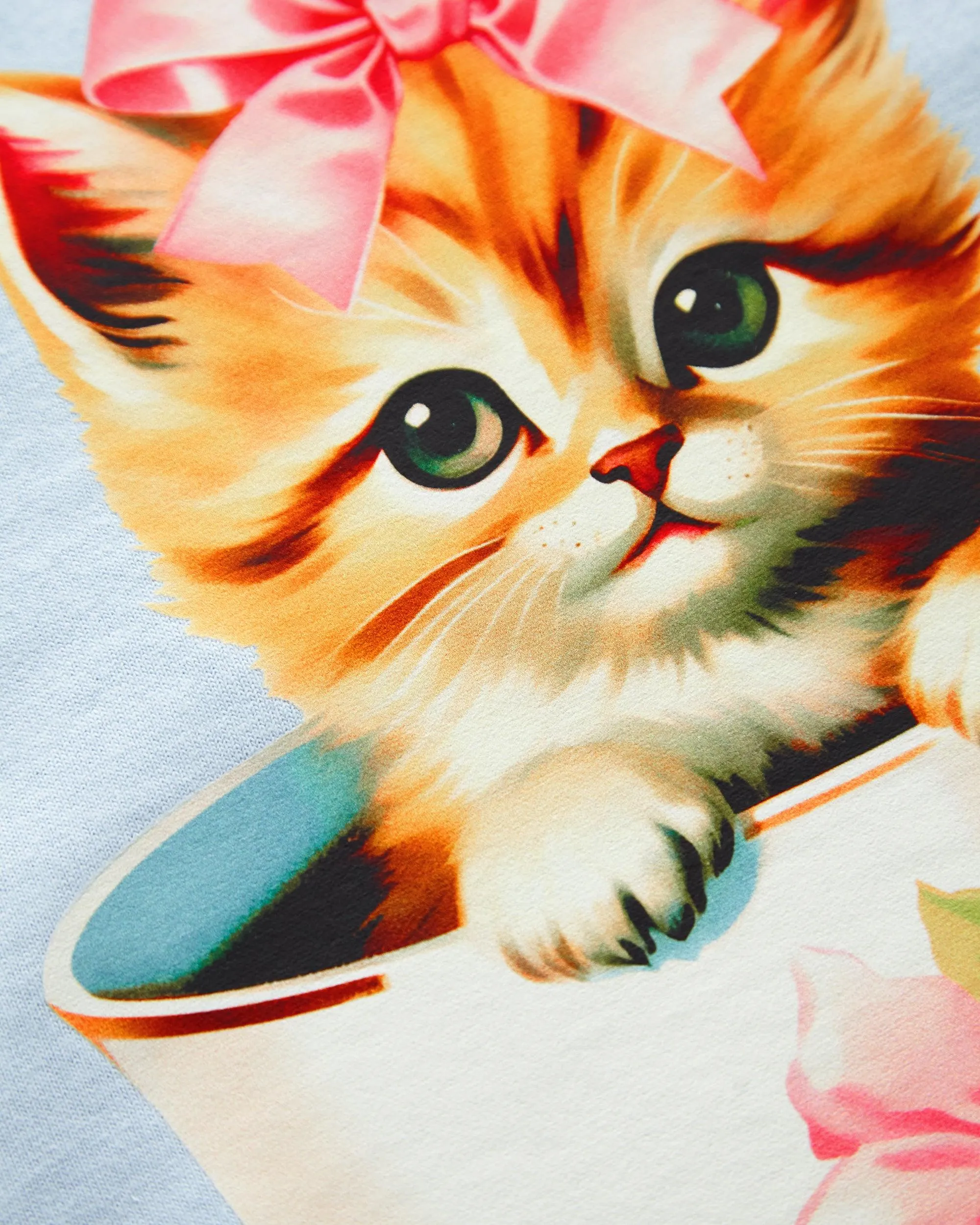 Puta teacup kitten - light blue tshirt