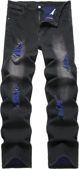 RANMCC Men's Baggy Jeans Loose Straight Fit Y2K Stretch Hip Hop Denim Casual Pants Jeans (Size 30-46)