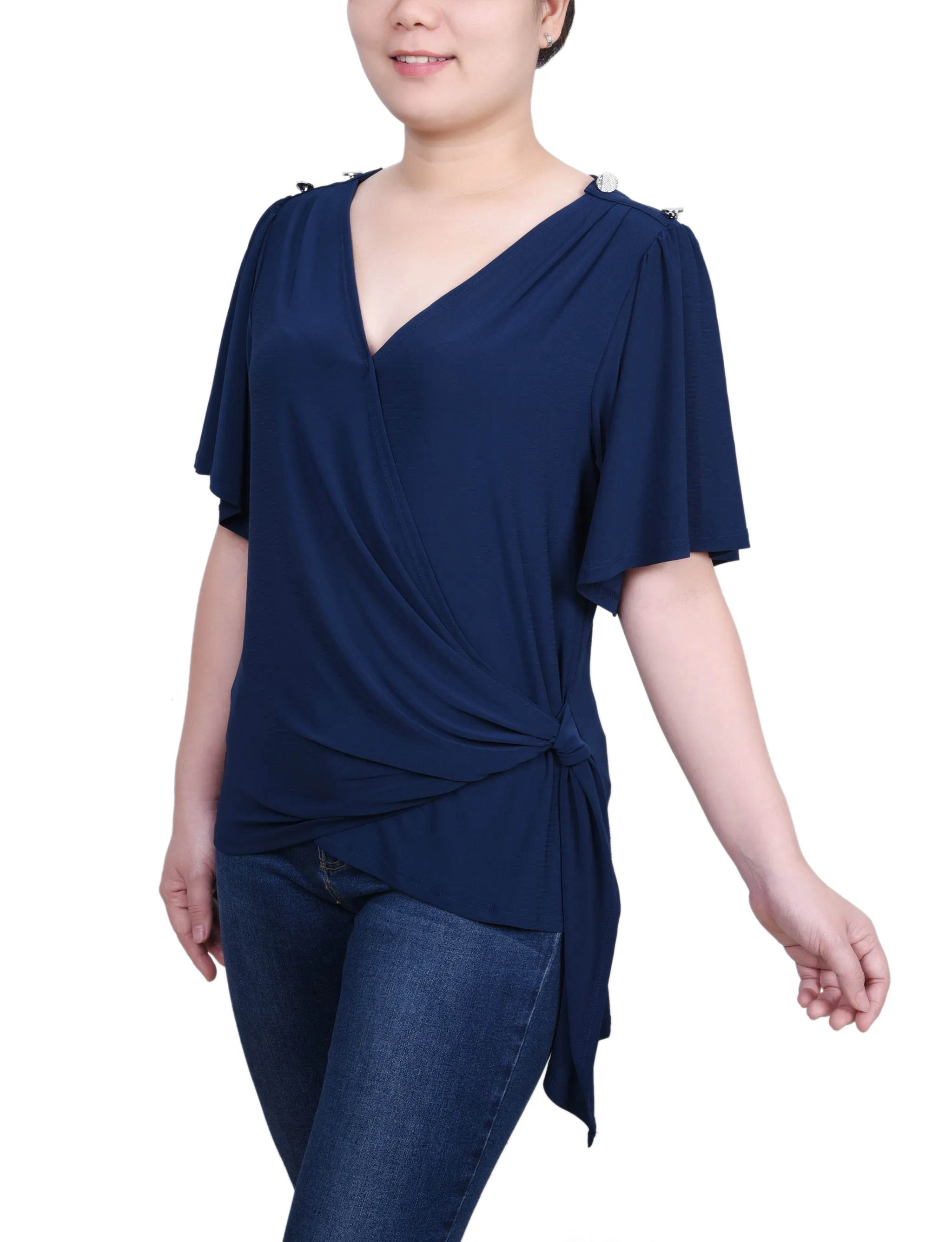 Short Sleeve Wrap Top