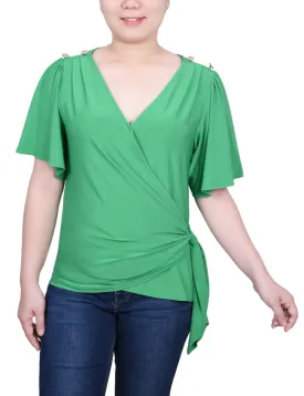 Short Sleeve Wrap Top