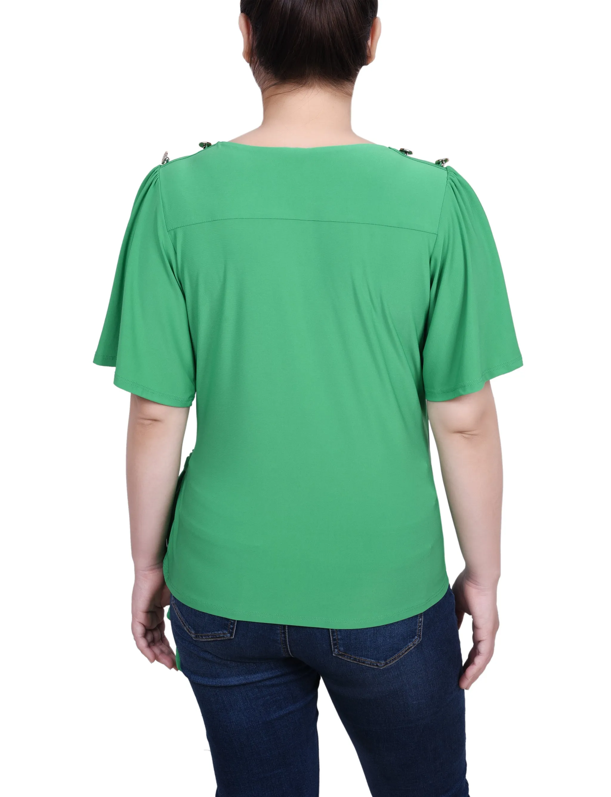 Short Sleeve Wrap Top