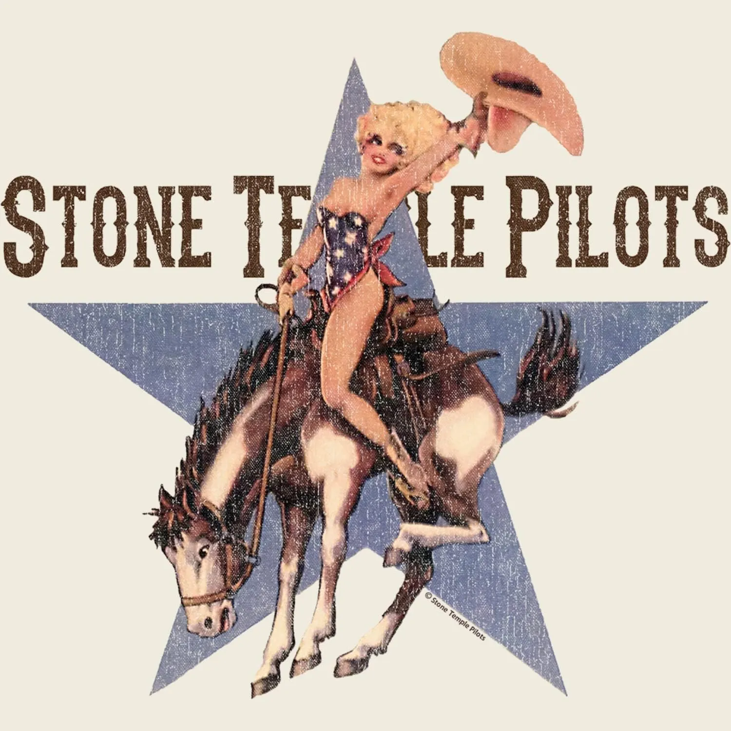 Stone Temple Pilots Rock Band Riding Branco Adult Short Sleeve T-Shirt Graphic Tee
