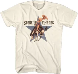 Stone Temple Pilots Rock Band Riding Branco Adult Short Sleeve T-Shirt Graphic Tee