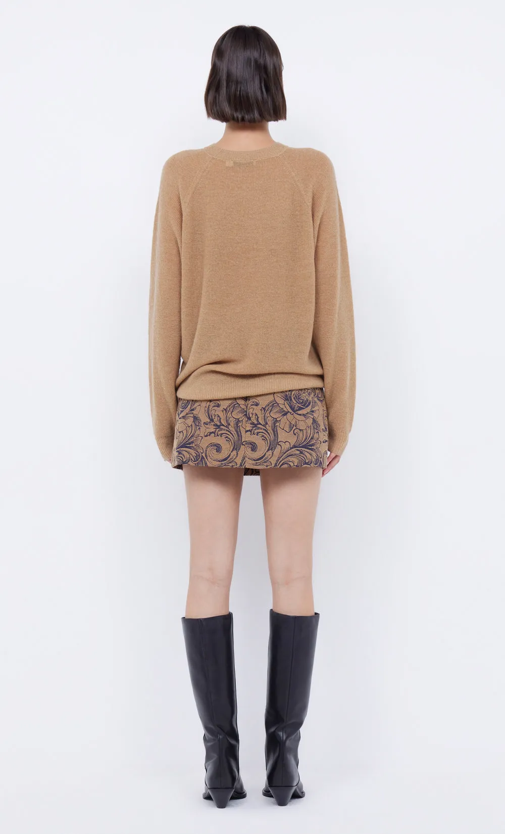 SUNSET RIDER MINI SKIRT - ROSE JACQUARD