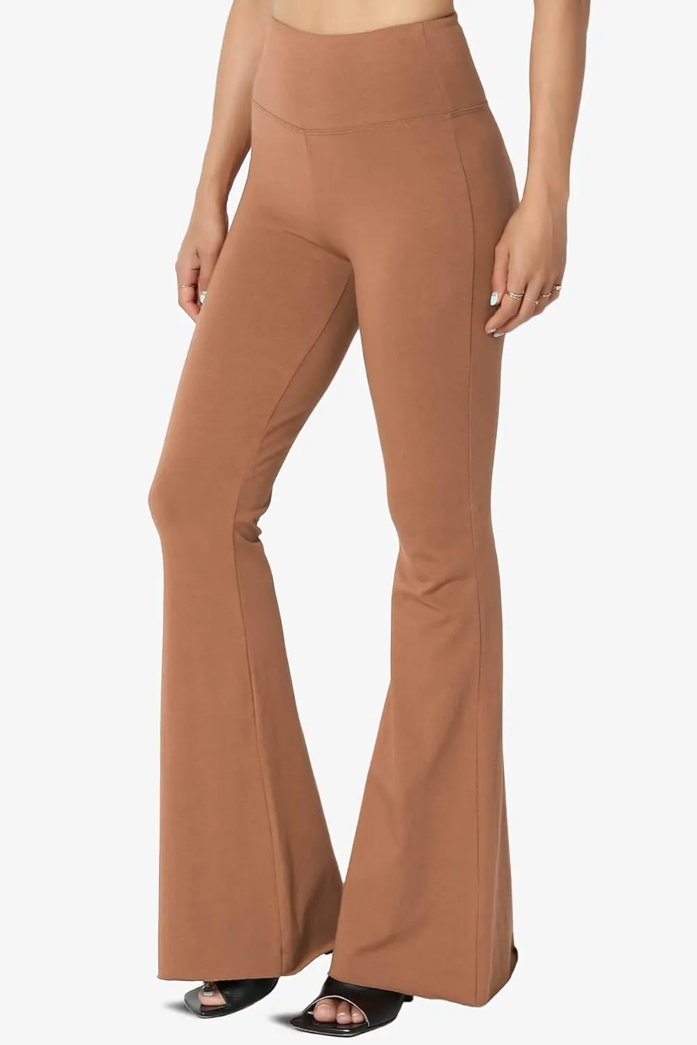 TheMogan High Waist Stretch Cotton Jersey Full Ankle Leggings Skinny Yoga Pants