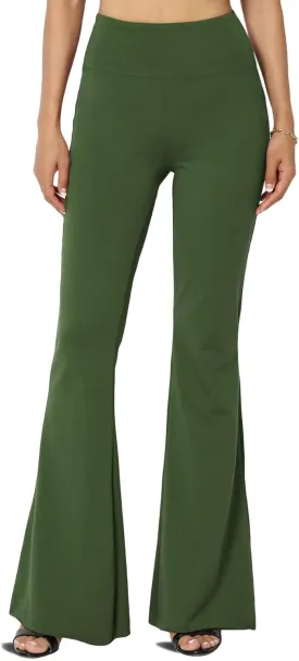 TheMogan High Waist Stretch Cotton Jersey Full Ankle Leggings Skinny Yoga Pants