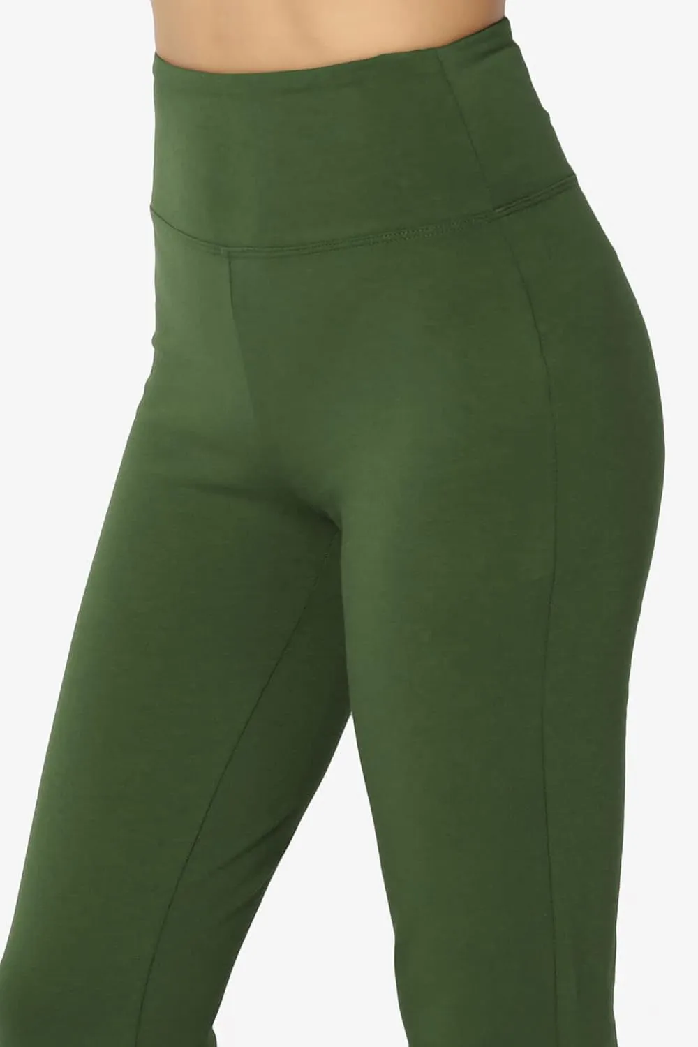 TheMogan High Waist Stretch Cotton Jersey Full Ankle Leggings Skinny Yoga Pants