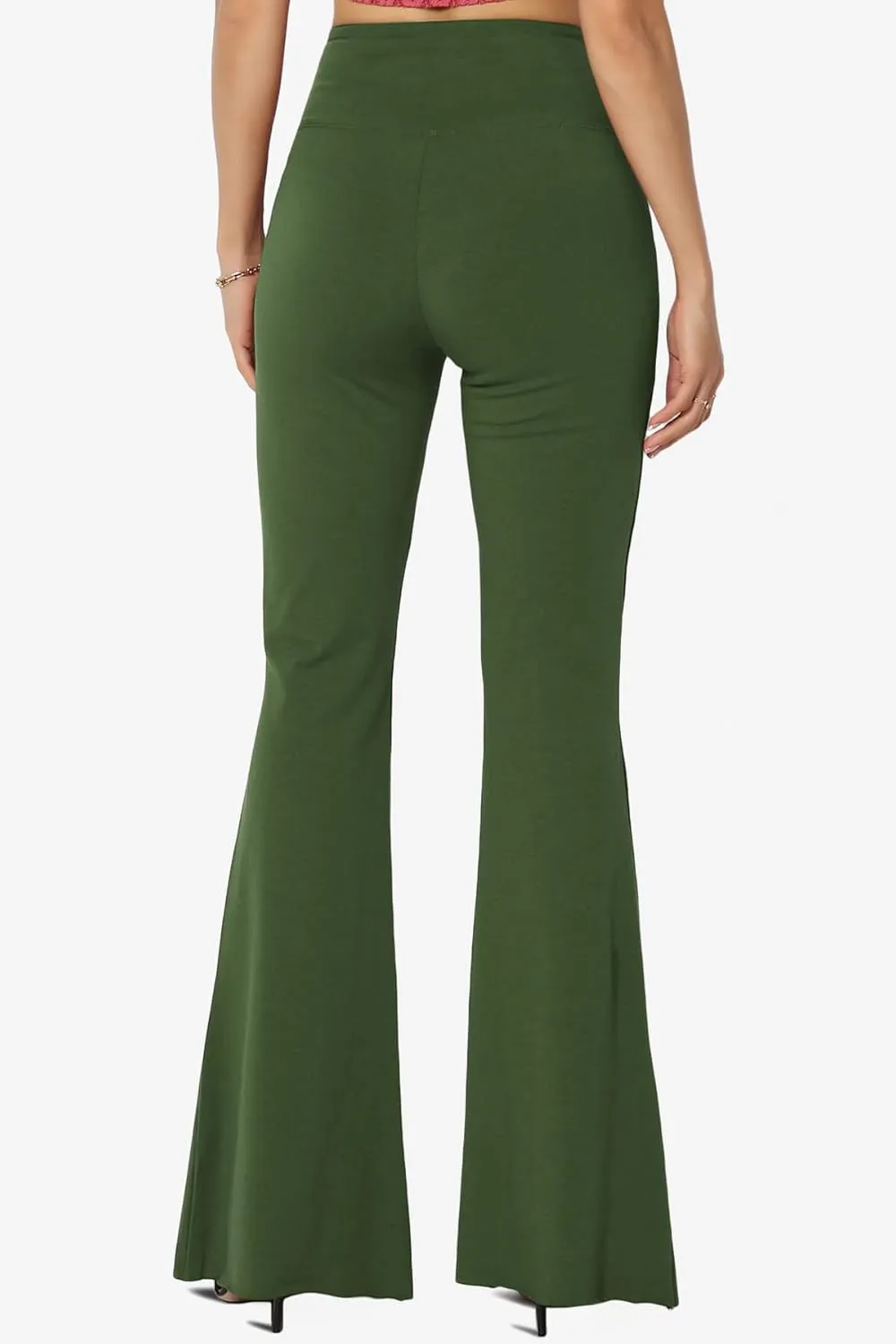 TheMogan High Waist Stretch Cotton Jersey Full Ankle Leggings Skinny Yoga Pants