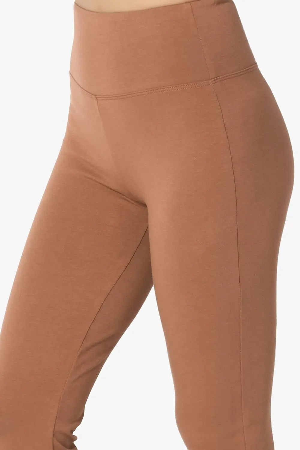 TheMogan High Waist Stretch Cotton Jersey Full Ankle Leggings Skinny Yoga Pants